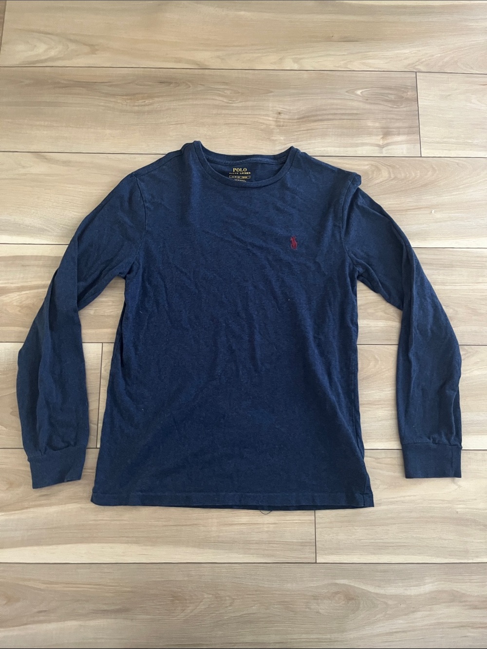 Polo by Ralph Lauren Long-Sleeve Crewneck Shirt - Navy with Red Logo